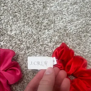 J. Crew Set of 2 Pink and Red Scrunchies thumbnail 4