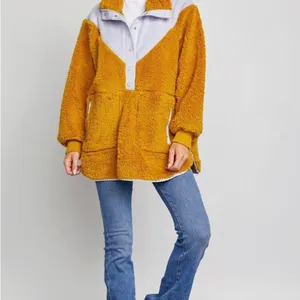 Free People Fall to Rise Quarter Zip Fleece in Honey Mallow Size Small thumbnail 2