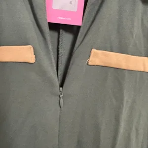 Edikted Carmin Olive Green Zip Front Jumpsuit Size Medium‎ thumbnail 5