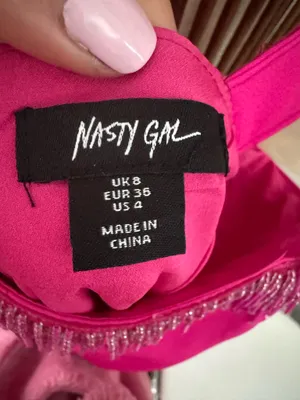 Nasty Gal Dress Mini Pink Embellished thumbnail 3