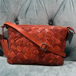 Anthropologie Bags Anthropologie Vilenca Holland Leather Weave Crossbody Bag thumbnail 9