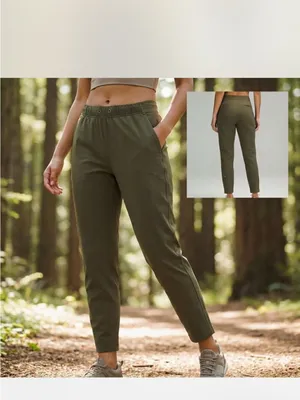 Lululemon On the Fly 7/8 Pant Size 2 Dark Olive Green Luxtreme Drawstring Pants thumbnail 8