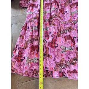 Printfresh Tiger Leopard Print Midi Dress Womens Pink Small thumbnail 8