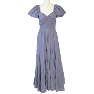 Free People Dainty Ethereal Sundrenched Short Sleeve Maxi Size XL Plum Dust thumbnail 8