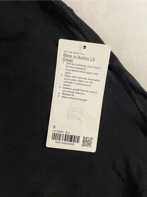 Lululemon NWT Back in action Long Sleeve Black Dress Oversized Size 6 thumbnail 7