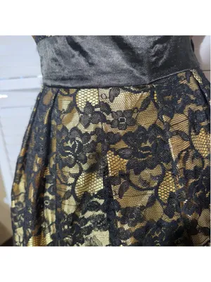 Vintage 90s dress black gold brocade floral whimsigoth cocktail wedding guest XL thumbnail 11