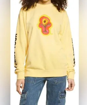 Deadstock Petals and Peacocks Protect your energy Sweatshirt unisex thumbnail 1