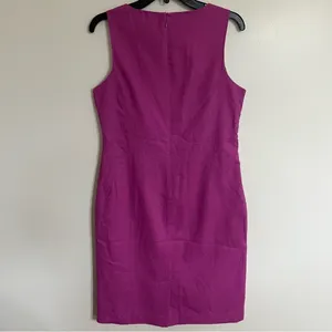 JG‎ Hook Sheath Dress Linen Blend Vintage Sleeveless Lined Womens Size 8 Purple thumbnail 7