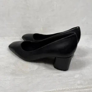 Calvin Klein Kcalanta2 Black Leather Square Toe Block Heel Pumps Women's Size 6M thumbnail 8
