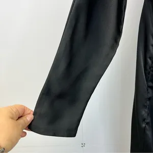 PrettyLittleThing High Slit Wrap Dress Womans 8 Black Satin Open Back Clubwear thumbnail 15