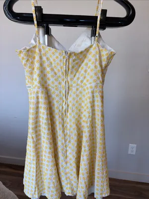 Trixxi Yellow Floral Eyelet Mini Dress thumbnail 3