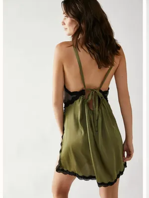 Free People Intimately On The Rise Mini Slip Lace Dress Daisy Jones Green Gray S thumbnail 2