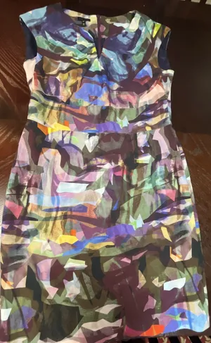 Escada Abstract Watercolor Print Sleeveless Sheath Dress thumbnail 6