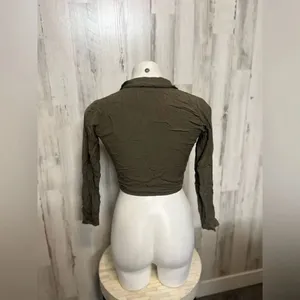 Green crop top Brown thumbnail 3