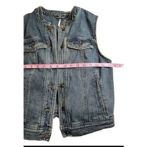 Free People Denim Vest Size S Blue Gilet Northern Light Western Cottage thumbnail 6