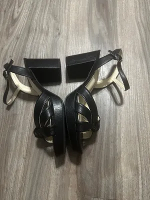 Black Knotted Leather Platform Block-Heel Sandals - Women's thumbnail 6