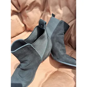 Sergio Rossi Women's Black Suede Ankle Boots Size 9 Elegant Designer Booties thumbnail 4