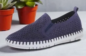 PATRIZIA Women's Surfie Navy Suede Cut Outs Slip-On Shoes EU 39 US 8.5 thumbnail 1