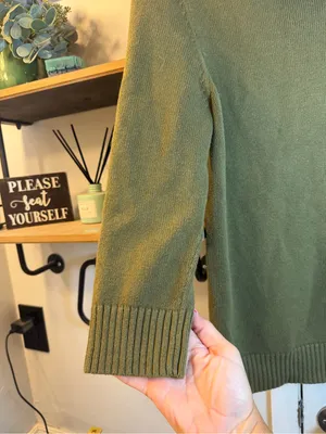 Talbots Olive Green Cowl Neck Sweater thumbnail 5