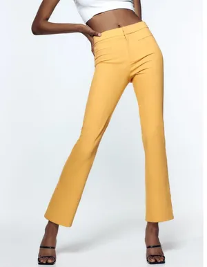 ZARA NWT  MINI FLARE PANTS Tangerine thumbnail 1
