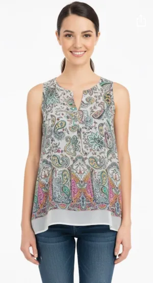 Daniel Rainn floral sleeveless top size large thumbnail 1