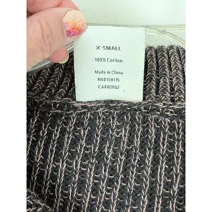 Varley Mentone Sweater XS Brown Marl Half Zip Cotton Ribbed Oversized Collar thumbnail 5