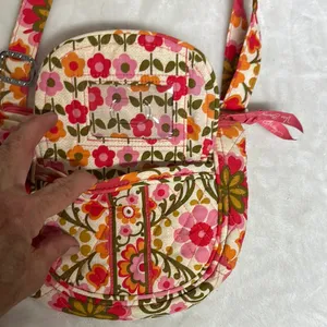 Vera Bradley Folkloric Lizzy Saddle Bag Crossbody Bag Travel Pink Yellow Retro thumbnail 4