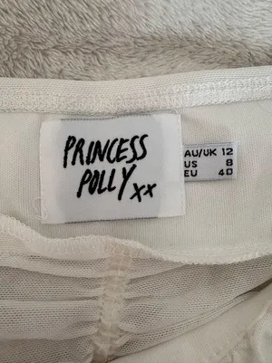 Princess Polly Concordia Crop Top White Mesh Corset Tank - Size 12/Large thumbnail 5