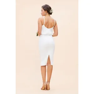 DRESS THE POPULATION Alondra Blouson Sheath Dress in Off-White Size XX-Large thumbnail 10