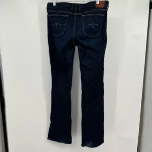 Lucky Brand boot cut dark wash blue jeans denim pockets zip closure Size 10 long thumbnail 8