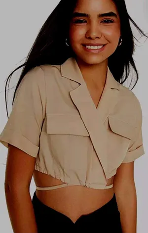 Khaki Utility Crop Shirt thumbnail 1