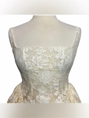 NWT MISS ROSIER Boutique Euphemia Cream White Floral Lace Mini Dress thumbnail 5