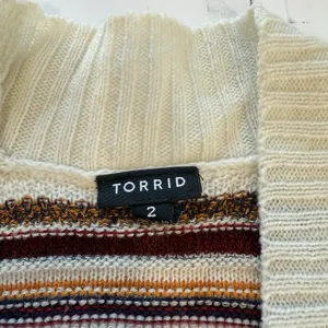 Torrid Ivory Colorful Stripes Shawl Knit Open Front Cardigan‎ Sweater Size 2X thumbnail 13