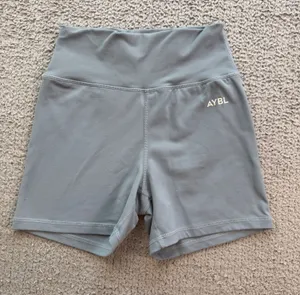 AYBL High Waisted Biker Shorts Gray Blue Womens Small Activewear Gym Compression thumbnail 1