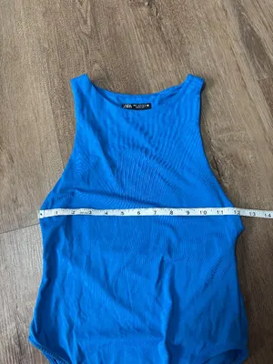 Zara Blue Tank Bodysuit - Size Small thumbnail 4