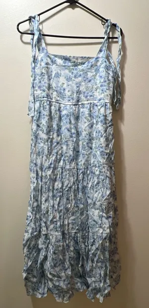 By The River Blue Floral Maxi Dress thumbnail 1