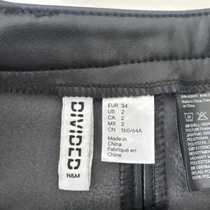 H & M Black faux leather pleated mini skirt thumbnail 3