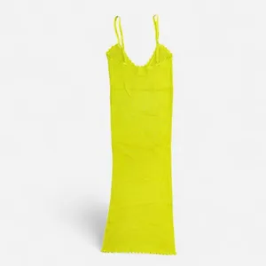 Urban Outfitters Lime Green Knit Sweater Bodycon Midi Dress w/ Spaghetti Straps thumbnail 8