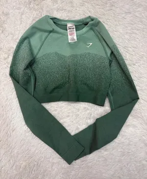 Gymshark Green Ombre Seamless Long Sleeve Crop Top thumbnail 1