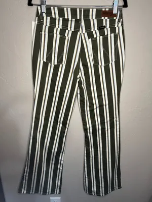 Wrangler NWT Fierce Moss Green Striped Flare Western Cowgirl‎ Boho Pants thumbnail 10