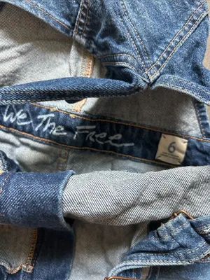 We The Free Distressed Denim Short Overalls - Blue thumbnail 2