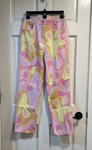 Dolls Kill Peppermayo Keep Your Heart Psychedelic Pants US Size 4 NWT thumbnail 1