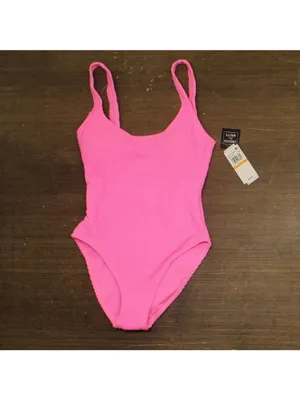 NWT Salt + Cove Ribbed Scrunch One-Piece Swimsuit SC251007PO Malibu pink S thumbnail 5