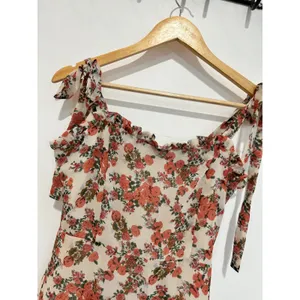 Nasty Gal Bud‎ Times Pink Floral Mini Dress Size 4 NWT Ruffle Tie Straps Girly thumbnail 5