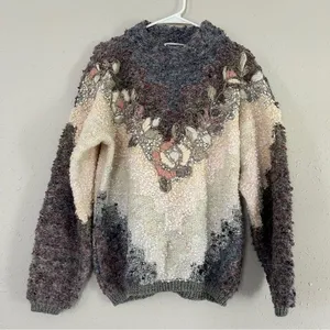 Mareia Kim Vintage Embroidered Mockneck Sweater 80s 90s Retro Colorful Unique thumbnail 1
