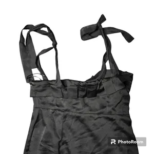 Lulus Black Tie‎ Optional Satin Ruffled Midi Dress thumbnail 3