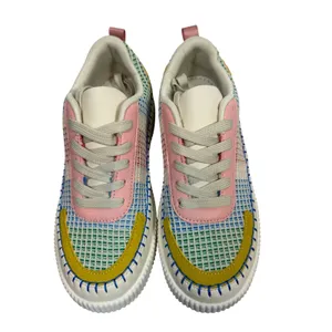 Nicole Miller Brita Bright Multi Color Block Platform‎ Sneakers Womens Size 7.5 thumbnail 2