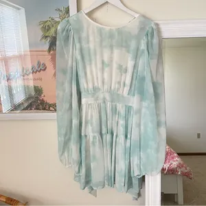LDT Tie Dye Mini Dress Blue Size 8 thumbnail 4