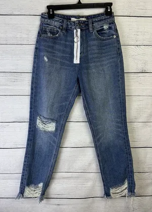 Hidden By‎ Buckle Womens Blue Jeans Size 25 Distressed Medium Wash Skinny Jeans thumbnail 1