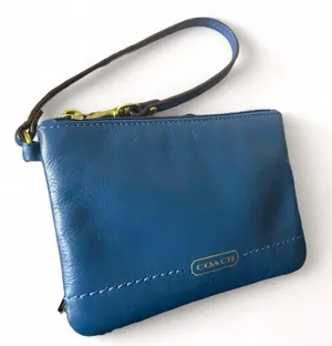 Coach Blue Leather Wristlet thumbnail 4
